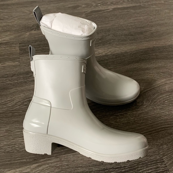 Hunter Shoes - Hunter refined low heel biker gloss rain boot